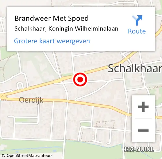 Locatie op kaart van de 112 melding: Brandweer Met Spoed Naar Schalkhaar, Koningin Wilhelminalaan op 22 augustus 2016 13:29