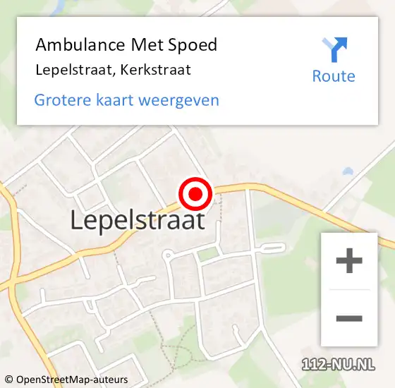 Locatie op kaart van de 112 melding: Ambulance Met Spoed Naar Lepelstraat, Kerkstraat op 22 augustus 2016 14:20