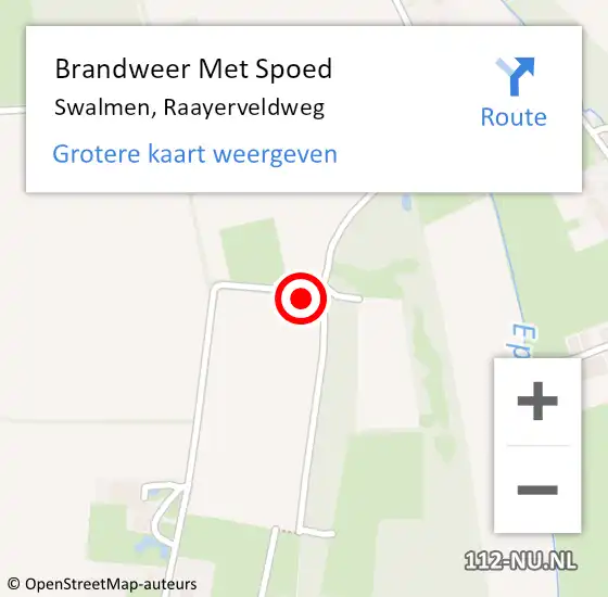 Locatie op kaart van de 112 melding: Brandweer Met Spoed Naar Swalmen, Raayerveldweg op 22 augustus 2016 14:55