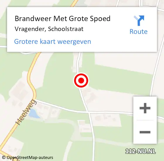 Locatie op kaart van de 112 melding: Brandweer Met Grote Spoed Naar Vragender, Schoolstraat op 22 augustus 2016 15:14