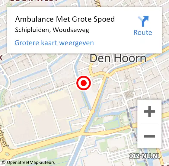 Locatie op kaart van de 112 melding: Ambulance Met Grote Spoed Naar Schipluiden, Woudseweg op 17 september 2013 08:44