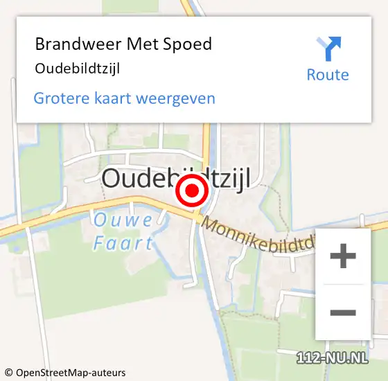 Locatie op kaart van de 112 melding: Brandweer Met Spoed Naar Oudebildtzijl op 22 augustus 2016 20:08