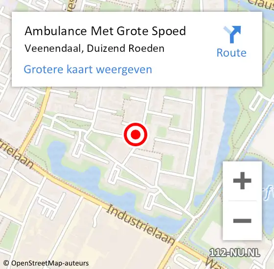 Locatie op kaart van de 112 melding: Ambulance Met Grote Spoed Naar Veenendaal, Duizend Roeden op 22 augustus 2016 20:46