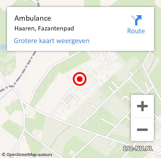 Locatie op kaart van de 112 melding: Ambulance Haaren, Fazantenpad op 24 december 2013 16:41