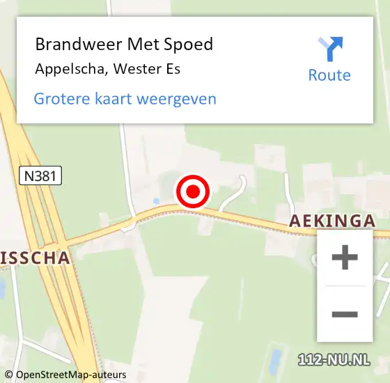 Locatie op kaart van de 112 melding: Brandweer Met Spoed Naar Appelscha, Wester Es op 24 december 2013 16:51