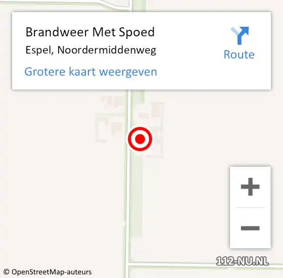 Locatie op kaart van de 112 melding: Brandweer Met Spoed Naar Espel, Noordermiddenweg op 23 augustus 2016 08:34