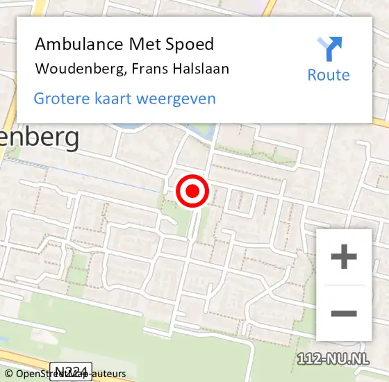 Locatie op kaart van de 112 melding: Ambulance Met Spoed Naar Woudenberg, Frans Halslaan op 23 augustus 2016 08:37