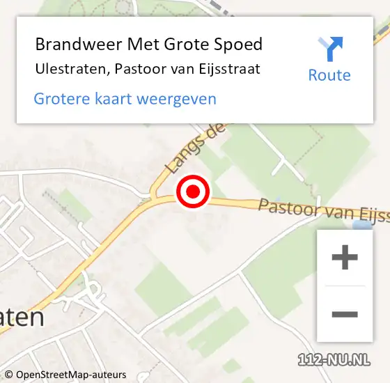 Locatie op kaart van de 112 melding: Brandweer Met Grote Spoed Naar Ulestraten, Pastoor van Eijsstraat op 23 augustus 2016 09:45