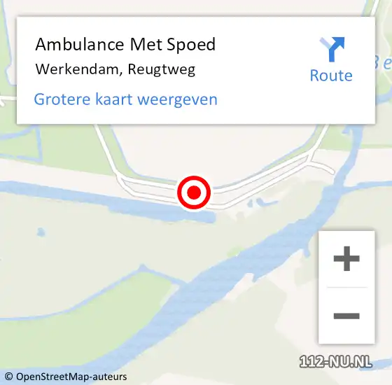 Locatie op kaart van de 112 melding: Ambulance Met Spoed Naar Werkendam, Reugtweg op 23 augustus 2016 10:26