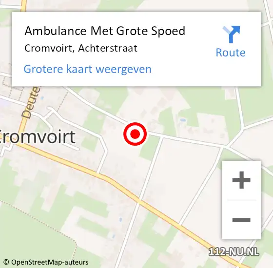 Locatie op kaart van de 112 melding: Ambulance Met Grote Spoed Naar Cromvoirt, Achterstraat op 23 augustus 2016 10:31