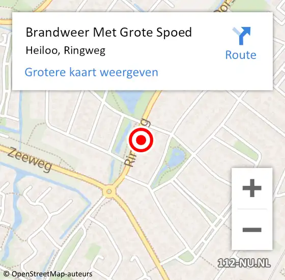 Locatie op kaart van de 112 melding: Brandweer Met Grote Spoed Naar Heiloo, Ringweg op 23 augustus 2016 10:49