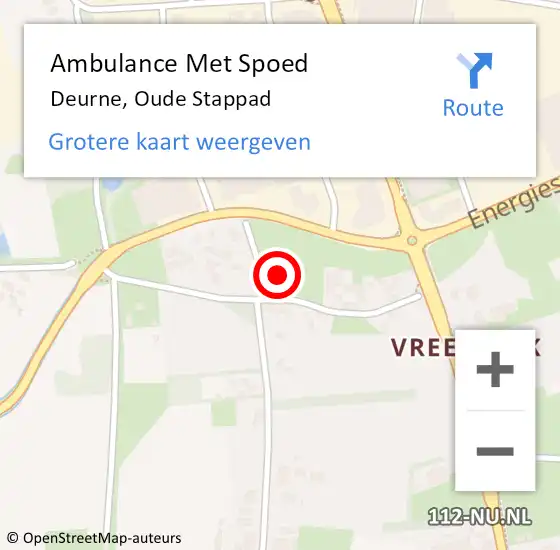 Locatie op kaart van de 112 melding: Ambulance Met Spoed Naar Deurne, Oude Stappad op 23 augustus 2016 11:05