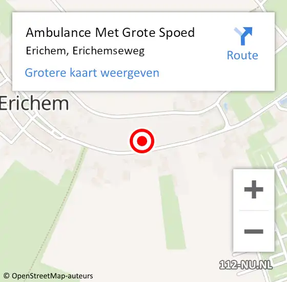 Locatie op kaart van de 112 melding: Ambulance Met Grote Spoed Naar Erichem, Erichemseweg op 23 augustus 2016 12:48