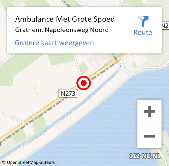 Locatie op kaart van de 112 melding: Ambulance Met Grote Spoed Naar Grathem, Napoleonsweg Noord op 23 augustus 2016 14:00