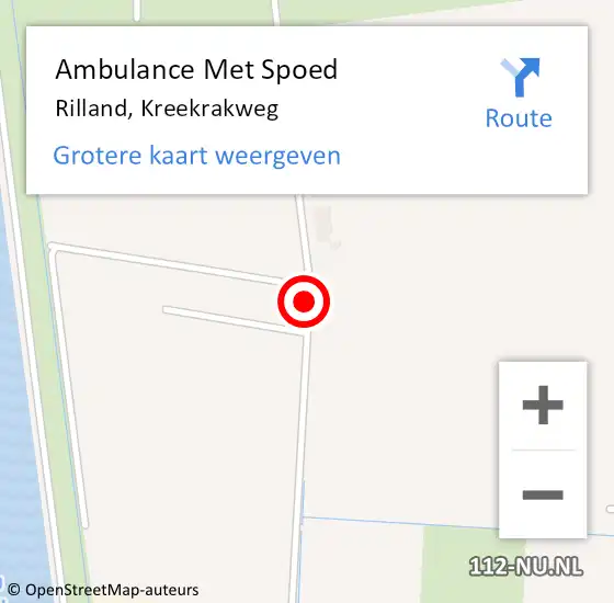 Locatie op kaart van de 112 melding: Ambulance Met Spoed Naar Rilland, Kreekrakweg op 23 augustus 2016 14:50