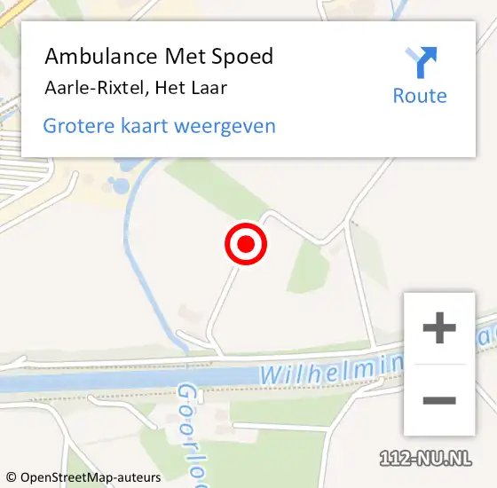 Locatie op kaart van de 112 melding: Ambulance Met Spoed Naar Aarle-Rixtel, Het Laar op 23 augustus 2016 14:55