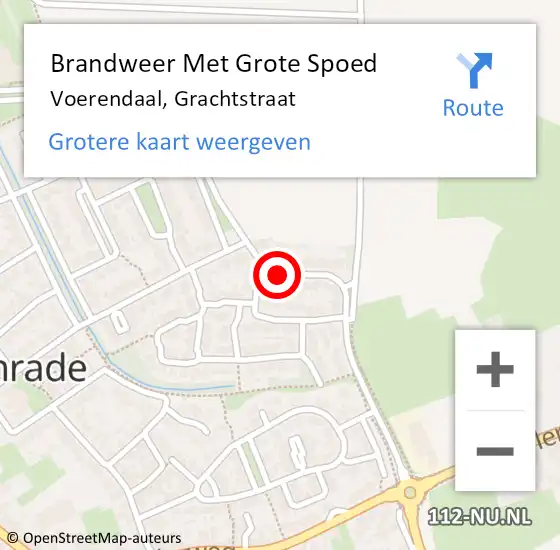 Locatie op kaart van de 112 melding: Brandweer Met Grote Spoed Naar Voerendaal, Grachtstraat op 23 augustus 2016 15:43
