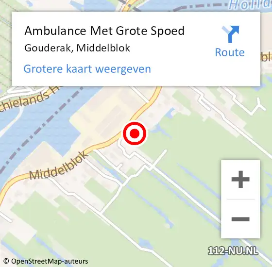 Locatie op kaart van de 112 melding: Ambulance Met Grote Spoed Naar Gouderak, Middelblok op 23 augustus 2016 15:51