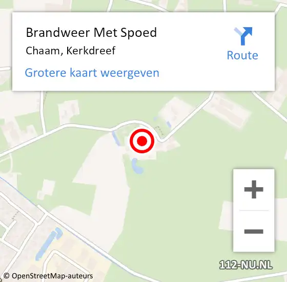 Locatie op kaart van de 112 melding: Brandweer Met Spoed Naar Chaam, Kerkdreef op 23 augustus 2016 16:31