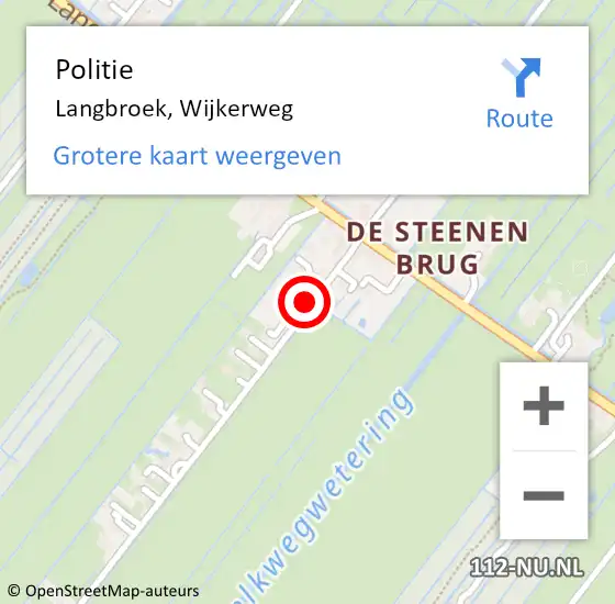 Locatie op kaart van de 112 melding: Politie Langbroek, Wijkerweg op 23 augustus 2016 16:55