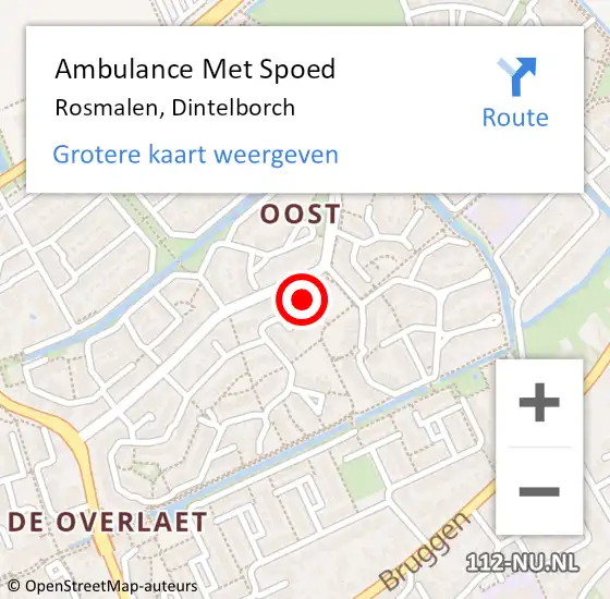 Locatie op kaart van de 112 melding: Ambulance Met Spoed Naar Rosmalen, Dintelborch op 23 augustus 2016 18:06