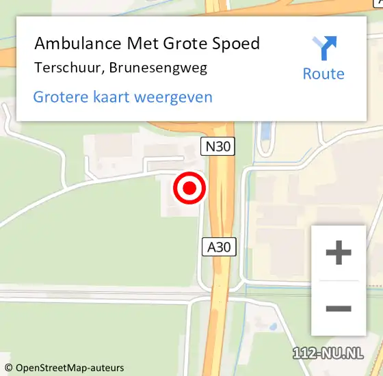 Locatie op kaart van de 112 melding: Ambulance Met Grote Spoed Naar Terschuur, Brunesengweg op 23 augustus 2016 18:10