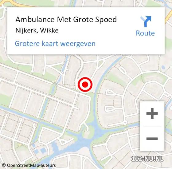 Locatie op kaart van de 112 melding: Ambulance Met Grote Spoed Naar Nijkerk, Wikke op 23 augustus 2016 19:29