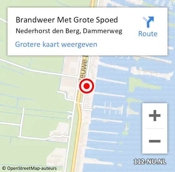 Locatie op kaart van de 112 melding: Brandweer Met Grote Spoed Naar Nederhorst den Berg, Dammerweg op 23 augustus 2016 19:34