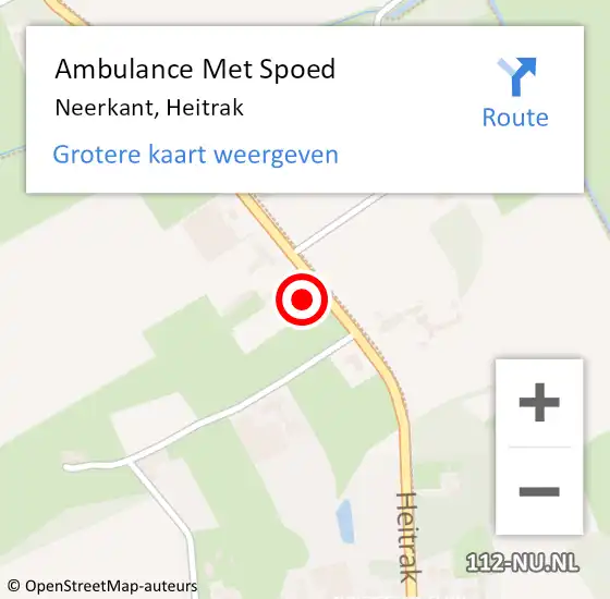 Locatie op kaart van de 112 melding: Ambulance Met Spoed Naar Neerkant, Heitrak op 23 augustus 2016 20:15