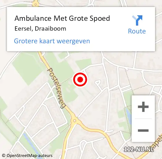 Locatie op kaart van de 112 melding: Ambulance Met Grote Spoed Naar Eersel, Draaiboom op 23 augustus 2016 21:53