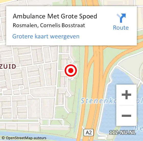 Locatie op kaart van de 112 melding: Ambulance Met Grote Spoed Naar Rosmalen, Cornelis Bosstraat op 23 augustus 2016 21:59