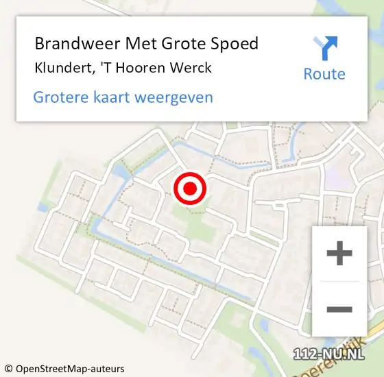 Locatie op kaart van de 112 melding: Brandweer Met Grote Spoed Naar Klundert, 'T Hooren Werck op 24 augustus 2016 03:33