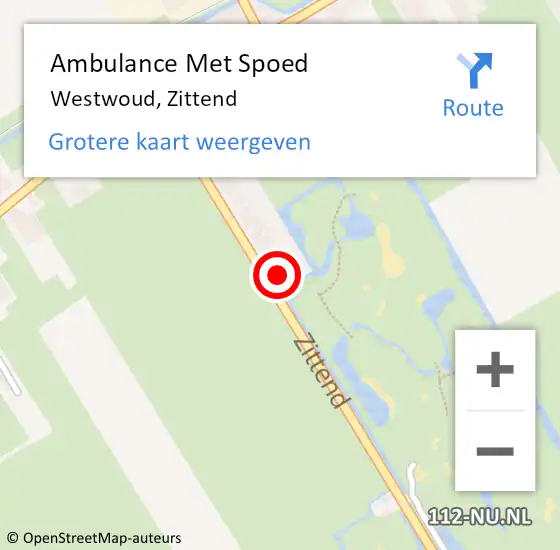 Locatie op kaart van de 112 melding: Ambulance Met Spoed Naar Westwoud, Zittend op 24 augustus 2016 04:46