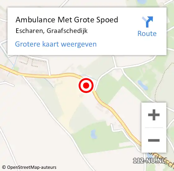 Locatie op kaart van de 112 melding: Ambulance Met Grote Spoed Naar Escharen, Graafschedijk op 24 augustus 2016 08:00