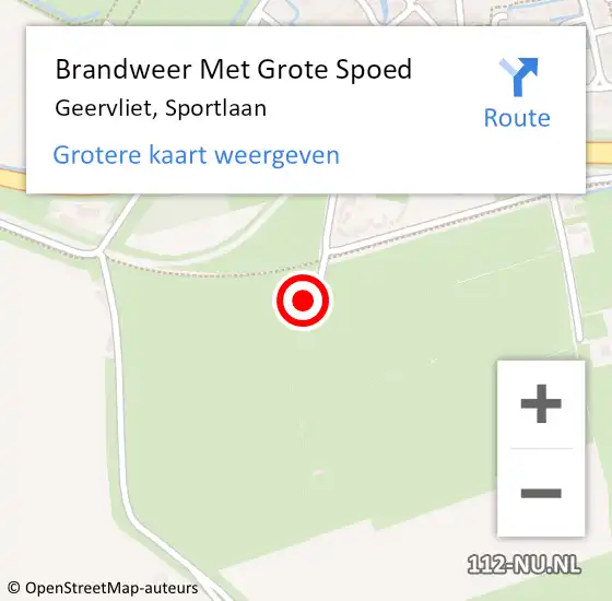 Locatie op kaart van de 112 melding: Brandweer Met Grote Spoed Naar Geervliet, Sportlaan op 24 december 2013 18:32