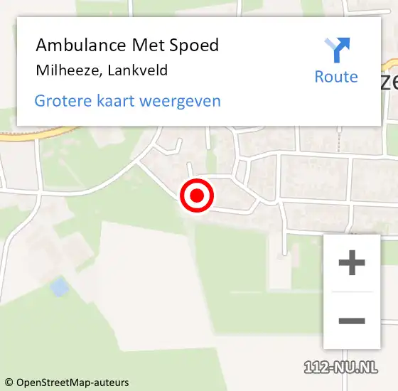 Locatie op kaart van de 112 melding: Ambulance Met Spoed Naar Milheeze, Lankveld op 24 augustus 2016 09:31