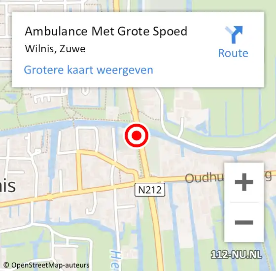 Locatie op kaart van de 112 melding: Ambulance Met Grote Spoed Naar Wilnis, Zuwe op 24 augustus 2016 10:51