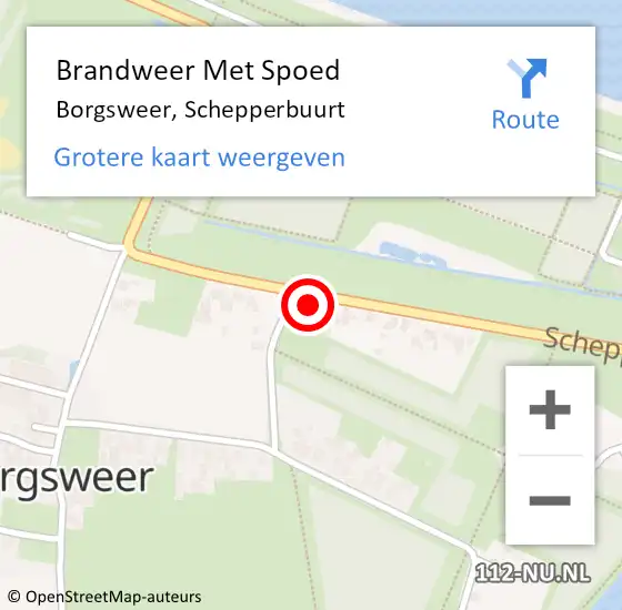 Locatie op kaart van de 112 melding: Brandweer Met Spoed Naar Borgsweer, Schepperbuurt op 24 december 2013 19:03