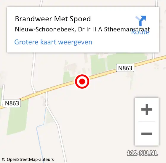 Locatie op kaart van de 112 melding: Brandweer Met Spoed Naar Nieuw-Schoonebeek, Dr Ir H A Stheemanstraat op 24 augustus 2016 13:19