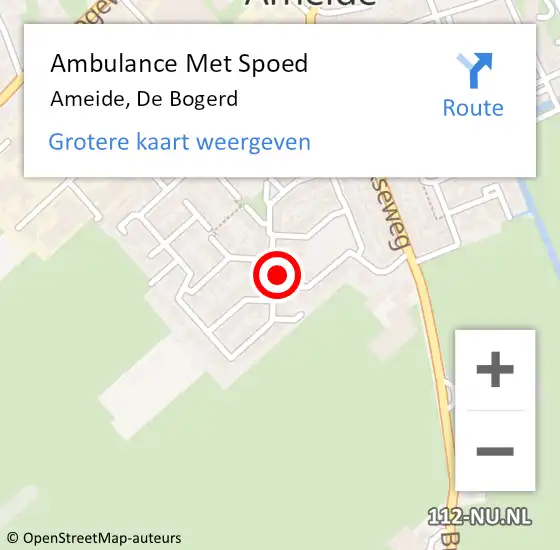 Locatie op kaart van de 112 melding: Ambulance Met Spoed Naar Ameide, De Bogerd op 24 augustus 2016 13:22