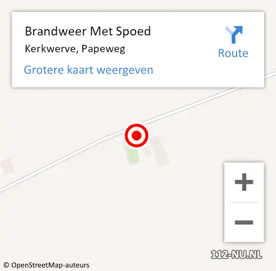 Locatie op kaart van de 112 melding: Brandweer Met Spoed Naar Kerkwerve, Papeweg op 24 augustus 2016 13:23