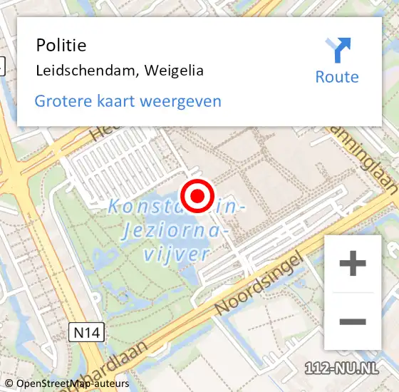 Locatie op kaart van de 112 melding: Politie Leidschendam, Weigelia op 24 december 2013 19:08