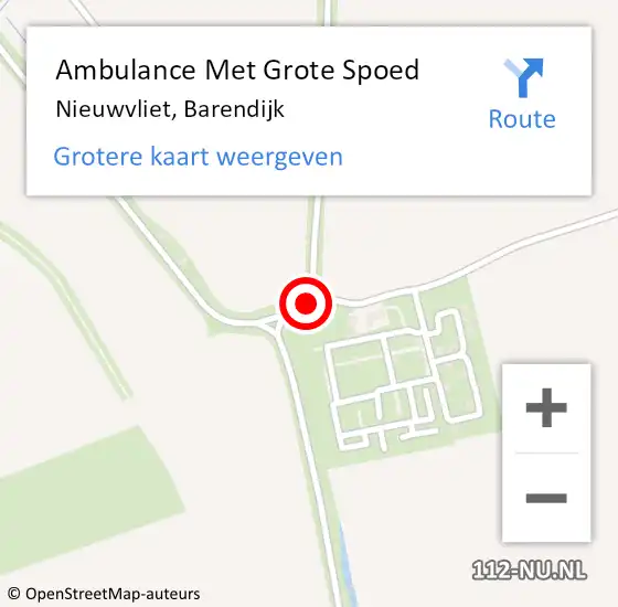 Locatie op kaart van de 112 melding: Ambulance Met Grote Spoed Naar Nieuwvliet, Barendijk op 24 december 2013 19:11