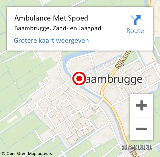 Locatie op kaart van de 112 melding: Ambulance Met Spoed Naar Baambrugge, Zand- en Jaagpad op 24 augustus 2016 14:14