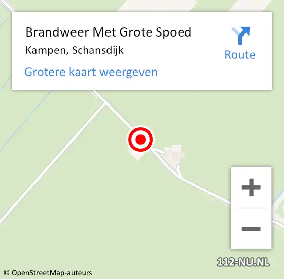 Locatie op kaart van de 112 melding: Brandweer Met Grote Spoed Naar Kampen, Schansdijk op 24 augustus 2016 14:41