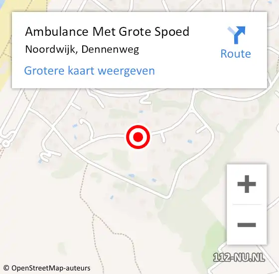 Locatie op kaart van de 112 melding: Ambulance Met Grote Spoed Naar Noordwijk, Dennenweg op 24 augustus 2016 16:38