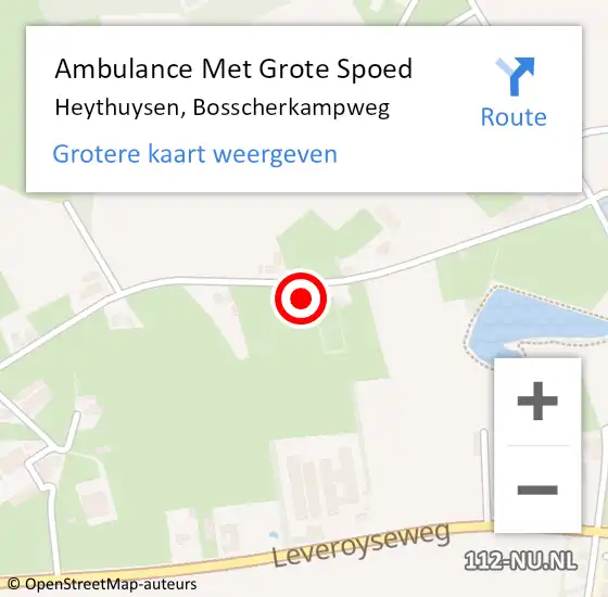 Locatie op kaart van de 112 melding: Ambulance Met Grote Spoed Naar Heythuysen, Bosscherkampweg op 24 december 2013 19:33