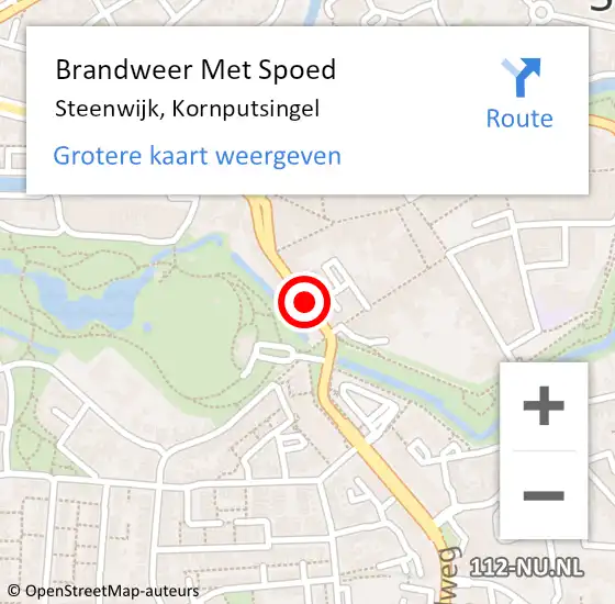 Locatie op kaart van de 112 melding: Brandweer Met Spoed Naar Steenwijk, Kornputsingel op 24 augustus 2016 18:21