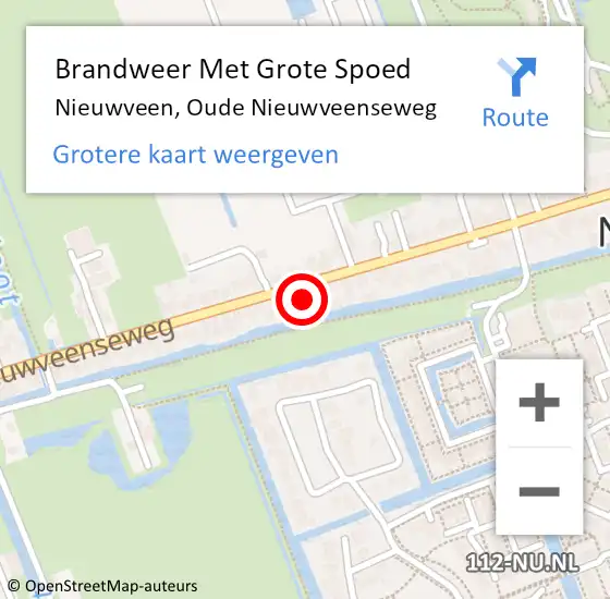 Locatie op kaart van de 112 melding: Brandweer Met Grote Spoed Naar Nieuwveen, Oude Nieuwveenseweg op 24 augustus 2016 19:32