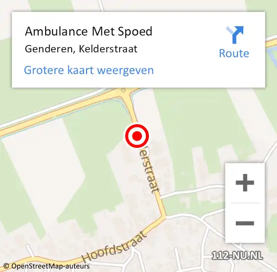 Locatie op kaart van de 112 melding: Ambulance Met Spoed Naar Genderen, Kelderstraat op 24 augustus 2016 20:25